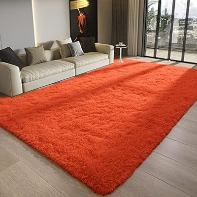 Zareas Fluffy Rug for Bedroom, Super Soft Shaggy Rugs Carpets 3x5 Feet Red Or...
