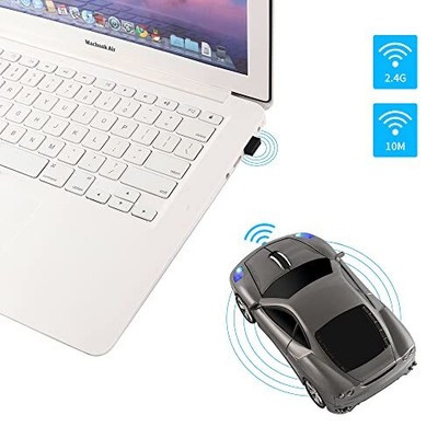 Wireless Mouse Cool Car Computer Mouse 2.4GHz 1600DPI USB Optical Mouse 3 But...