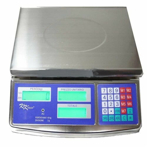 Bilancia Elettronica Professionale Da Banco Digitale Acciaio 40kg Display cir