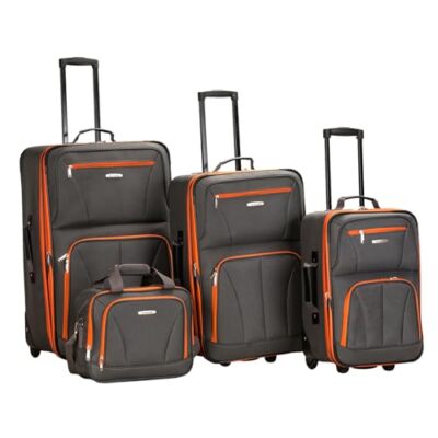 Rockland Journey Softside Upright Luggage Set, Expandable, Charcoal, 4-Piece...