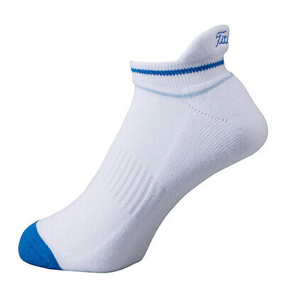 2 x Pairs Titleist Golf Round Sports Ankle Socks Low Cut (White/Blue)