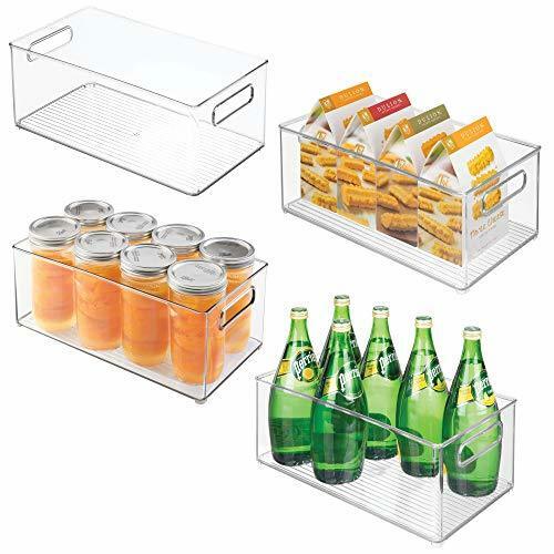 4 Pack Kitchen Container Bin Storage Organizer Stackable Plastic