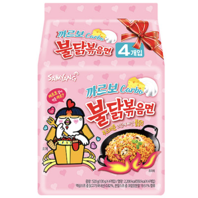 Samyang  Buldak Carbo Hot Chicken Ramen (Stir-Fried Noodle) 130g x 4 Packs