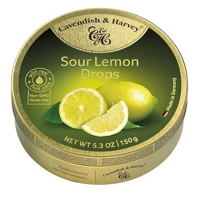 | Sour Lemon Hard Candy Drops | 5.3 Ounce Tin