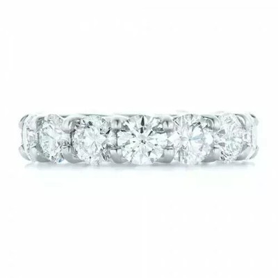 2CT Round Lab-Created Diamond Women's Wedding Band Ring 14k White Gold Plated