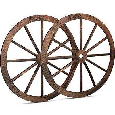 2 Pcs Wagon Wheel Decor Vintage Rustic Wall Wood Cartwheel O