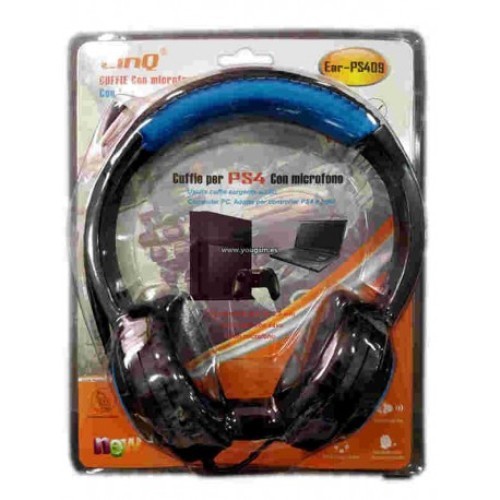 Cuffie auricolari con Microfono Compatibili Playstation Ps4 Pc LINQ Ear-PS409