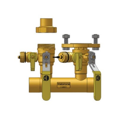 1'' Sweat Run x 1'' Hydro-Core Right Flange Manifold w/ 3/4'' Union Connection