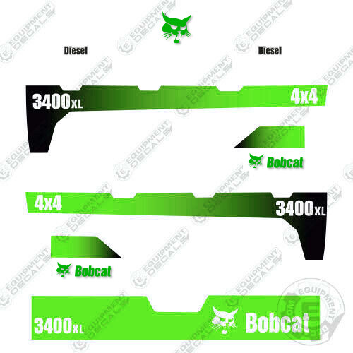 Fits Bobcat 3400XL Decal Kit 4x4 Utility Vehicle Custom Green - 3M VINYL!
