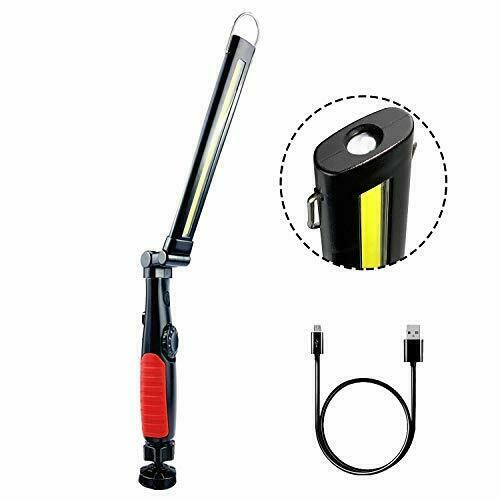 Lampada Luce Torcia Led da Lavoro COB Ricaricabile Portatile 360 Gradi cir