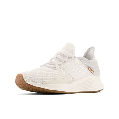 New Balance Women's Fresh Foam Roav V1 Running Shoe, Paper White/Gum, 8.5