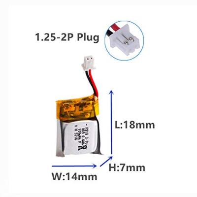 4PCS 3.7V 100mAh Lipo Polymer Rechargeable Batteries For CX-10 Drone Toy Models