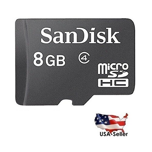 SanDisk 8GB MicroSDHC MicroSD SDHC SD Class 4 Flash TF Memory Card