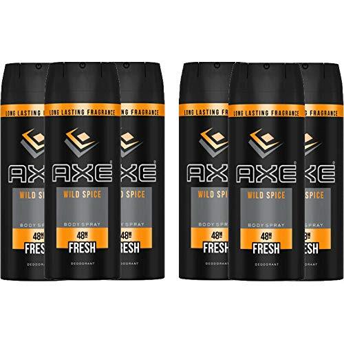 6 Pack Axe Wild Spice Mens Deodorant Body Spray, 150ml (5.07 oz)