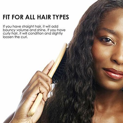 Natural Boar Bristle Hair Brush Set for Men Women and Kids, HAIRBY Mixed Nylo