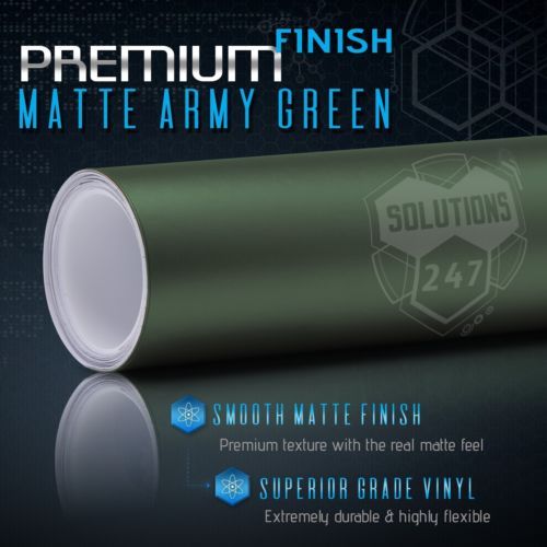 Army Green Camoflauge Vinyl Wrap Air Release Matte Finish 12"x12