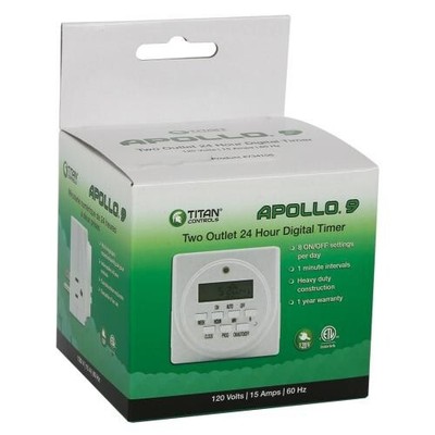 Titan Controls Apollo 9 - Two Outlet Digital Timer