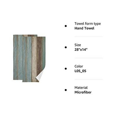 AIYOOLER Hand Towels for Bathroom Set of 2 Rustic Barn Teal Turquoise Brown P...