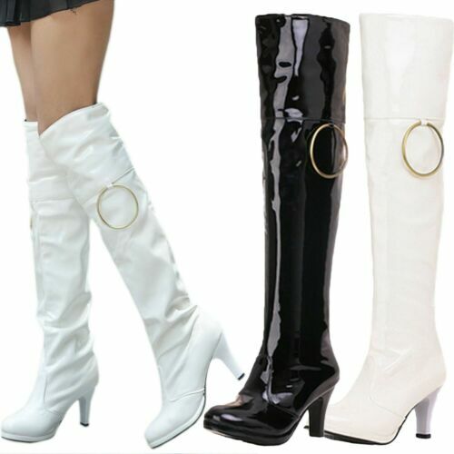 M&S COLLECTION PUTTY FAUX LEATHER KNEE BOOT BUSINESS SIZE UK 6. 5