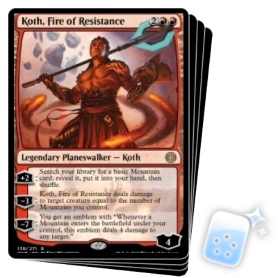 KOTH, FIRE OF RESISTANCE X4 Phyrexia: All Will Be One ONE Planeswalker Magic MTG