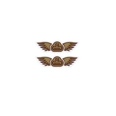SE Racing Wings Bar and seat post decals on clear - gold/brown
