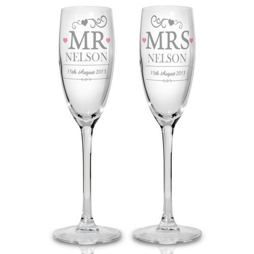 Flûte à Champagne Wilton Toasting Avec Perles - Verrerie Mariage