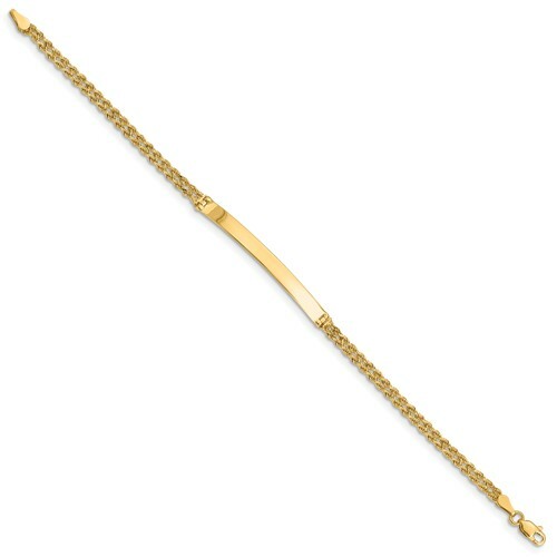 Pre-owned Superdealsforeverything Real 14kt Yellow Gold Two Strand Rope Id Chain Bracelet; 8 Inch; Lobster Clasp