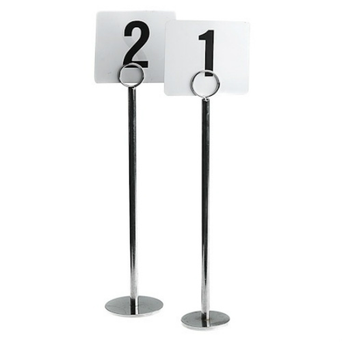 12x Number / Sign Holder, Ring Chrome 200mm Cafe Table Stand, Event