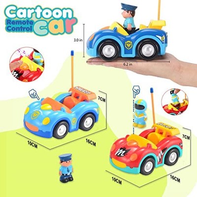Toddler Remote Control Cars Pack of 2 Cartoon Police&nbsp; and Race Car RC Radio C...