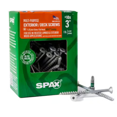 SPAX #10 x 3 in Exterior Flat Head Deck Screws Construction + T20 Bit Torx 1 lb.