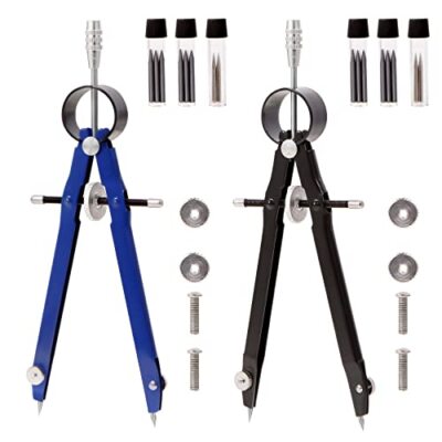 2pcs Compass for Geometry Professional Drawing CompassMetal Compass Circle