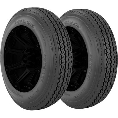 (QTY 2) 20.5x8-10 Power King Boat Trailer II 98M Load Range F Black Wall Tires