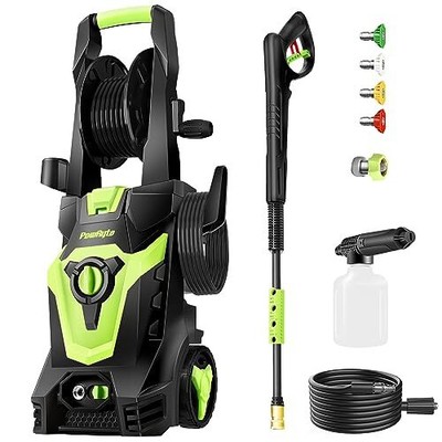 Electric Pressure Washer With Hose Reel Foam Cannon 4 Different Pressure Tips Po