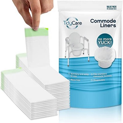 TidyCare Commode Liners for Bedside Portable Toilet Chair Bucket | Value Pack...