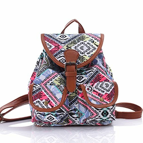 Kenox Girl's Pu Leather Owl Cartoon Backpack Fashion Casual 