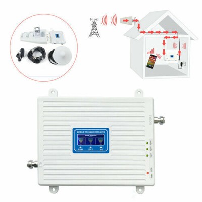 2G/3G/4G Tri- Band Amplifier Cell Phone Signal Booster Repeater 900/1800/2100MHz