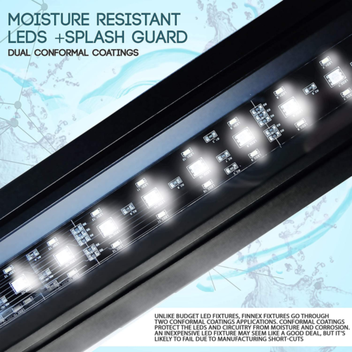 Finnex Planted+ 24/7 LED KLC Aquarium Light, 30 Inch, Sleek Black