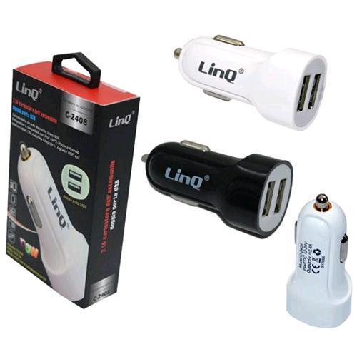 Caricabatterie Alimentatore Da Auto 2 Usb 2.1A Smartphone Tablet Linq C-2408