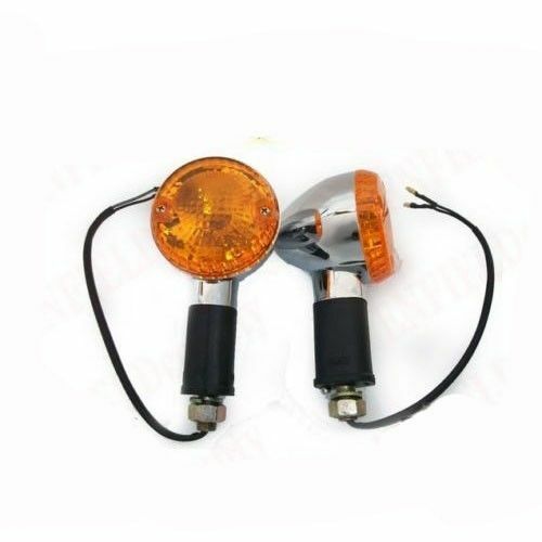 Fits Royal Enfield Bullet 350 500cc Chrome Orange Indicators 