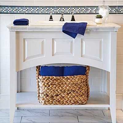 Waffle Towels Quick Dry Lint Free Thin Bath Towel 2 Pack Classic Style indigo