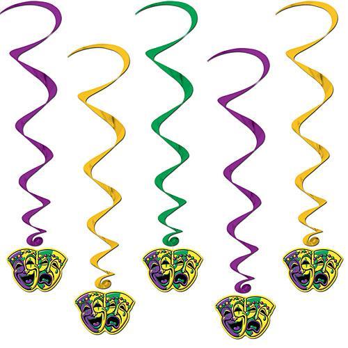 Mardi Gras  hanging decoration package of 6