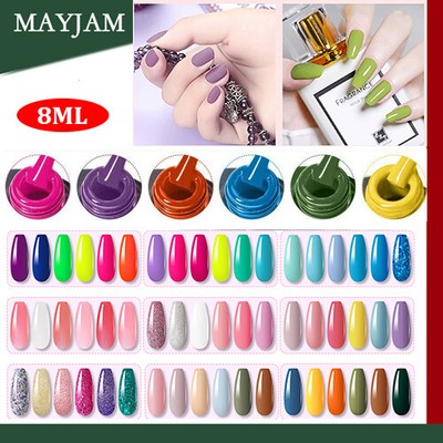 MAYJAM Glitter Gel nail polish Soak off UV/ LED 15ml Base Coat Top Coat Varnish