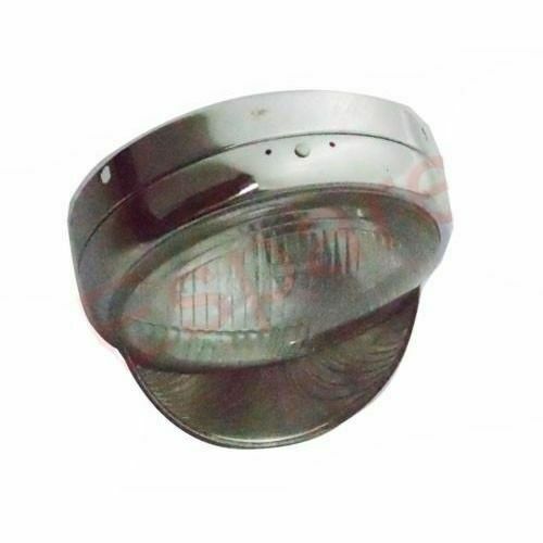 Fits Royal Enfield Classic Early Model Headlamp Assembly Steel Chrome + Shade  
