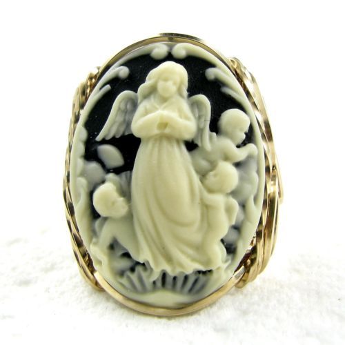 Enchape de oro amarillo negro Resina Anillos de Moda