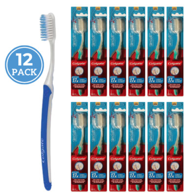 12-Pack Colgate SlimSoft Compact Toothbrushes, Extra Soft Toothbrush