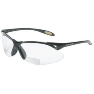 Uvex A951 Safety Glasses, Bi-focal Readers, +2.00, Sporty Black Frame,