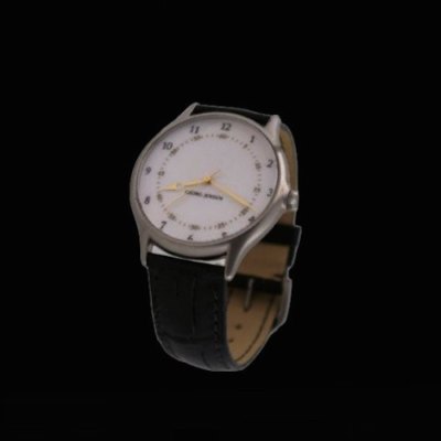 Pre-owned Georg Jensen Men's Watch 381 Steel With White Dial In Misty Rose