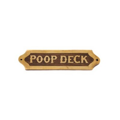 Nautical Sailor Plaque Sign Poop Deck Wood Brass Beach Boat Ship Sea Beach 