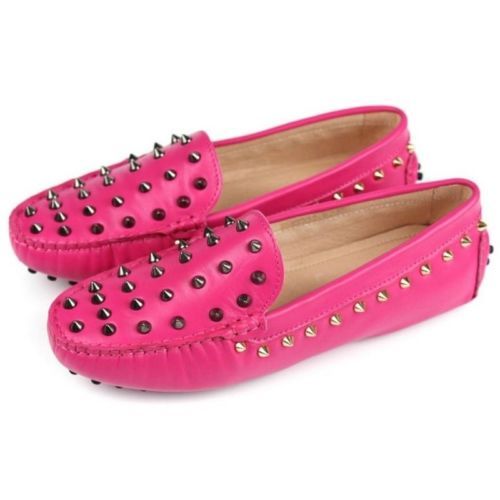 Zapatos planos y Oxford de cuero con lunares para mujer