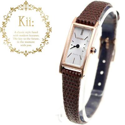 Pre-owned Citizen Kii: Eco Drive Solar Watch Ladies Eg7044-06a Leather Brown Band